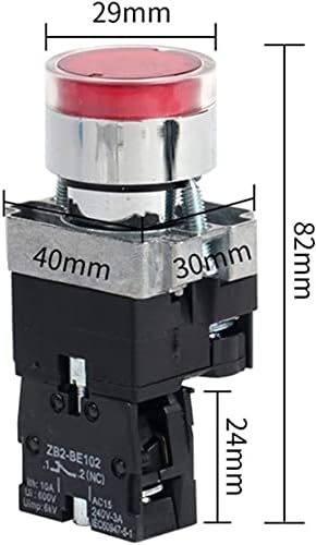 Tinag 22mm Моментарна XB2-BW3361 Прекинувач на копчето за тркалезно копче со LED/NEON LIGHT 1NO 24V/AC220V/AC380V