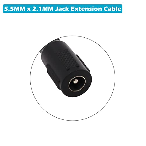 Fancasee 5.5mm x 2,1 mm DC кабел за продолжување на напојување 90 степени десен агол Машки до женски приклучок Адаптер за продолжување