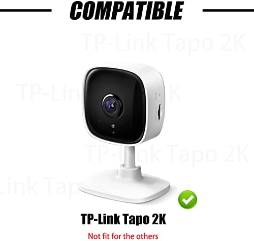 2 Пакувајте го држачот за монтирање на wallидот за само-лепенки се вклопува за TP Link Tapo 2K Smart Security Camera C110 Нема алатка
