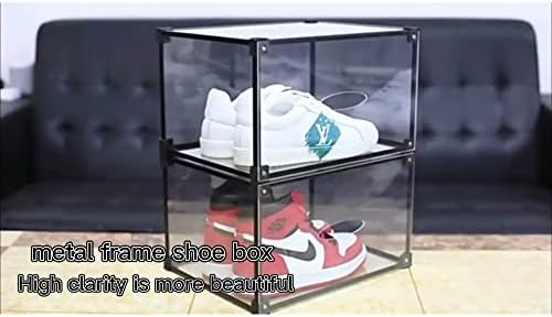 Кутија за чевли Airbin 8PCS, Организатор на чевли за чевли, Цврст и траен чиста пластична организатор за чевли за плакарот