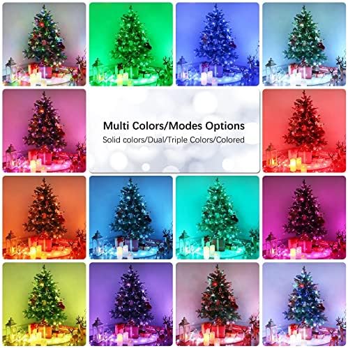Brizlabs Божиќни самовила светла+ божиќни светла со двојна боја, 269ft 800 LED топли бели и повеќебојни Божиќни светла со далечински