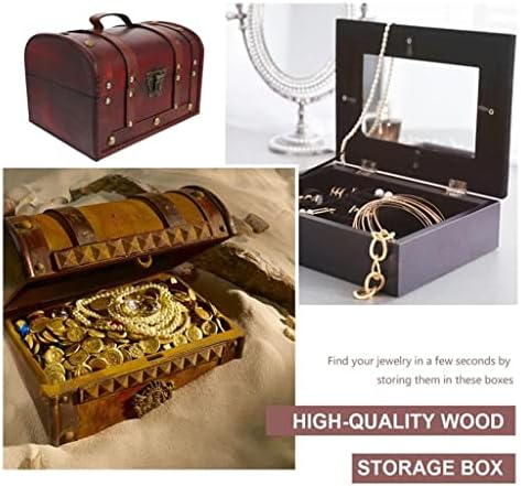 Кутија за накит Богатство Градите Гроздобер Дрвена Кутија За Складирање Антички Стил Организатор За Кутија Ситница Кутија Дома Жени