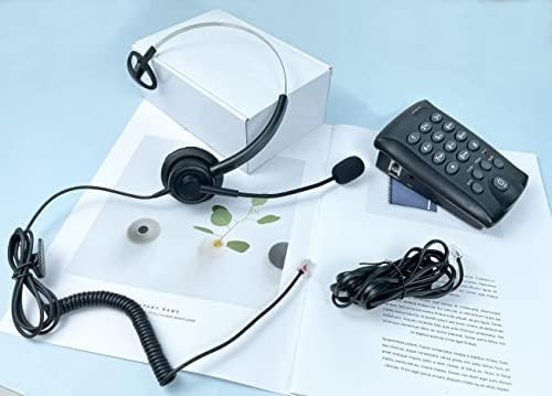 Телефонски слушалки на Калез Диалпад со тастатура за бирање и моно -слушалки за моно RJ9 со микрофон за откажување на бучава за