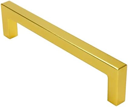 Алуминиумска легура на Faotup 4PCS 4,16инх квадратни златни кабинети влечења, влечења на златен квадратен рачка, влечење на четкани златни