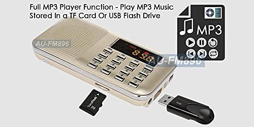 FM радио MP3 плеер звучник со USB/TF картичка/AUX Влез LED Flashlight Functions