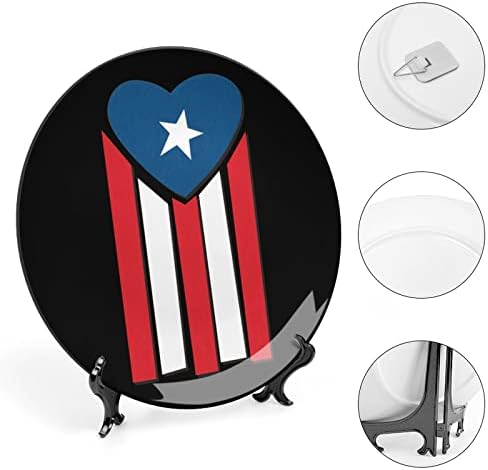 Знамето на Порто Рикан со срцева керамичка коска Кина Декоративни плочи со штанд виси украси за вечера