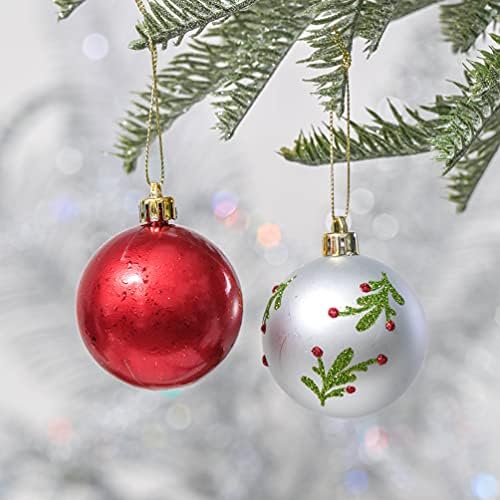 Валери Медлин Црвена Зелена Бела Божиќна Вредност Пакет 24ct Божиќна Топка Орнаменти + 30 инчен Божиќен Венец + 9 стапки Божиќна Венец