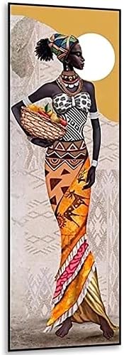 Интар 5Д Дијамантски комплети за сликање за возрасни со голема големина целосна вежба африкански женски портрет крст -бод мозаик модерен