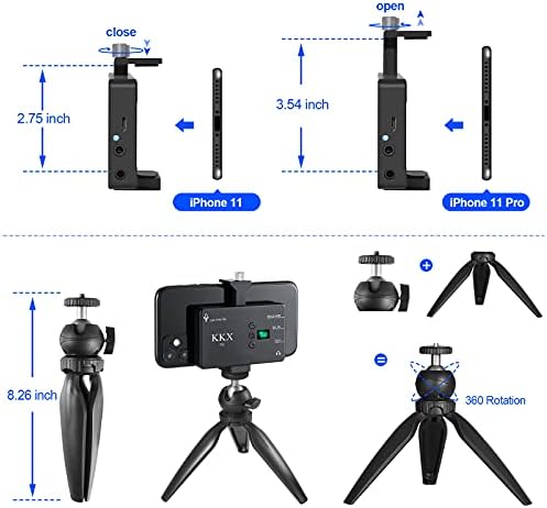 KKX безжичен лавалиер микрофон систем Професионалец UHF Dual безжичен MIC System Компатибилен со iPhone, DSLR камера, видео снимање,