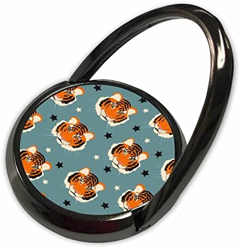 3Drose Janna Salak Designs Jungle Animal - Tiger Heads Model Blue - Телефонски прстени