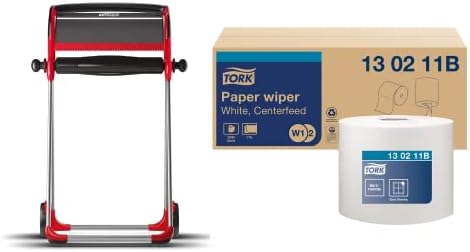 Tork Industrial Clone Stand Paper Roll Roll Roll Red - W1 + Refill - Center Centerfeed Centerfeed, 2 x 800 чаршафи