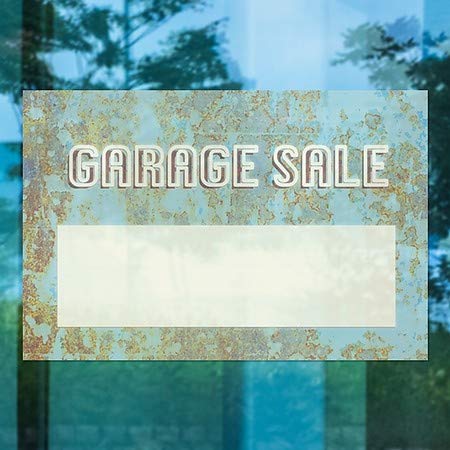 CGSignLab | Продажба на гаража -хуст старо сина прозорец за лепење | 30 x20