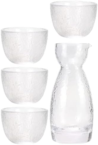 Вода стомна стакло јапонски сад за садови сет: чиста стаклена саке котел гроздобер чаша чаша чаши чаши саки чаши вино алкохол диспензерот