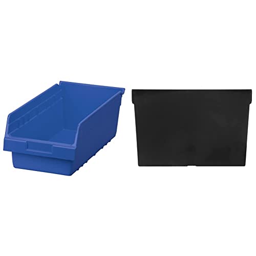АКРО-МИЛС 30088 Пластично гнездење SHELFMAX за складирање на корпи за складирање, сина, и 40050 Прекрасна ширина пластична делител