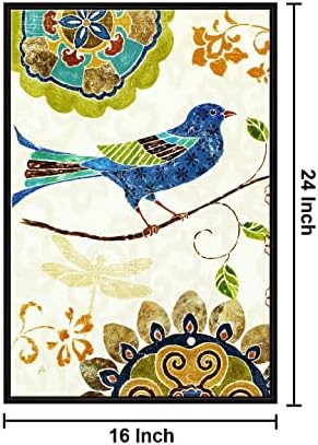 999STORE лебдечка рамка Источна приказни Сини птици Вертикално сликарство за wallид црно065