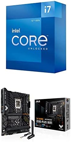Intel Core i7-12700K Десктоп процесор 12 јадра до 5,0 GHz отклучени LGA1700 & ASUS ROG Strix Z690-E Gaming WiFi 6E LGA 1700 ATX Gaming Motherboard