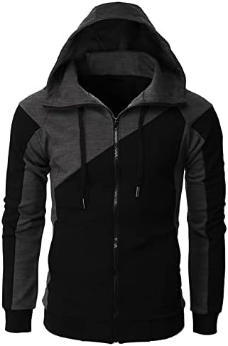 Luvlc mens ooldies zip нагоре, патент -крпеница худи, основни тенок фит -врски врвни палта, јакна за лежерна аспиратор со долг ракав