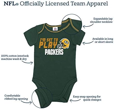 NFL BABY-BOYS 3 PACK BODYSUIT Footed Pant и CAP Register Подароци за подароци