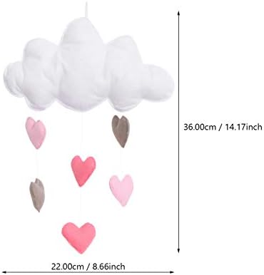 АМОСФУН 2 парчиња украси за облаци со облаци виси уметнички облаци срцев дожд- облак дождовна капка виси декор DIY бебешка соба декорирање