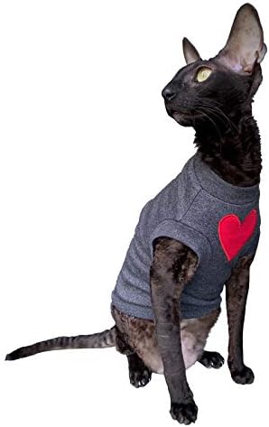 Памучна маичка за мачка со мачки без влакна на котомода те сакам темно сива