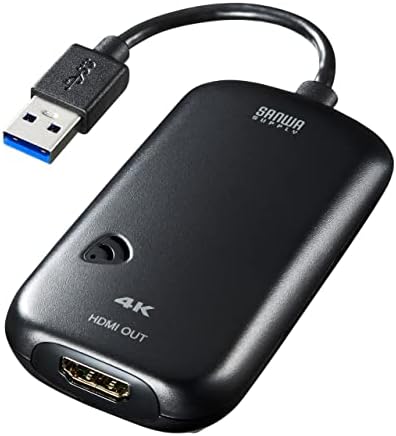 Sanwa Supply USB 3.0 на HDMI Display Adapter, 4K поддршка, USB3.2, Gen1 во согласност, USB-CVU3HD2N, црно
