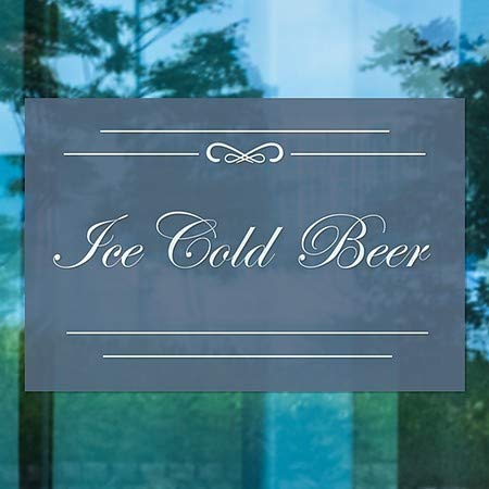 CGSignLab | Мраз Ладно Пиво-Класичен Морнарица Прозорец Се Држат | 27 x18