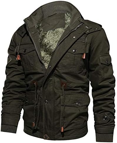 Водоотпорни јакни на YmoSrH за мажи зимски кашмир задебелена џеб памучна палто за надворешна облека за дишење модни јакни