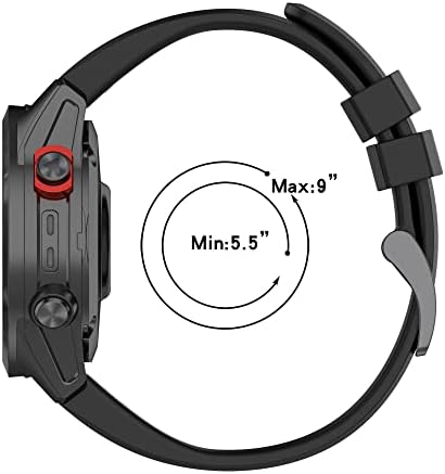 Sengkob компатибилен со Fenix ​​6 бендови 22 mm Easy-Fit Soft Silicone Watch Band замена за Fenix ​​6 SmartWatches