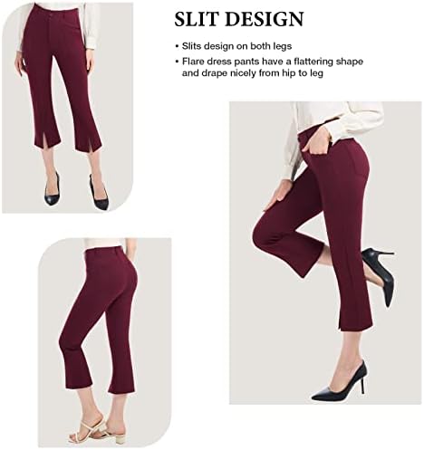 Пувер Капри панталони за жени фустани деловни обични затегнати женски фустани панталони со џебови летни култури за работа capri