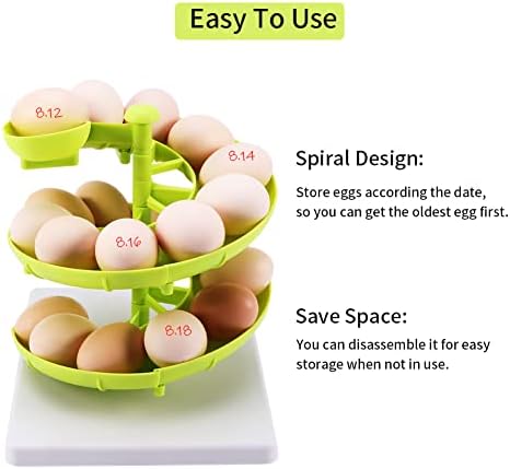 Спирална Корпа За Јајца, Решетка За Диспензерот За Јајца За Складирање Јајца Има Приближно 20 Јајца За Кујнски Столб