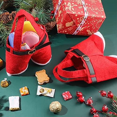 10 Парчиња Дедо Мраз Панталони Торби За Подароци Прекрасни Дедо Мраз Панталони Торби За Божиќно Лекување Преносни Божиќни Добри Чанти Божиќни