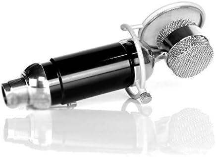 UXZDX Професионален кардиоиден голем дијафрагма кондензатор микрофон штит со 3,5 мм аудио жица за студио за емитување за снимање