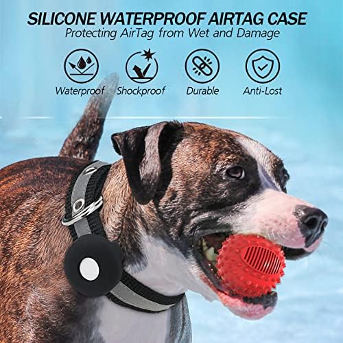 Рефлексивна јака за кучиња на аеродромот, јака од кучиња со тешка метална тока со водоотпорен држач за силиконски воздушни влезови, компатибилен