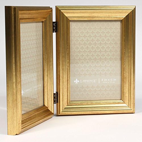 Lawrence Frames 4x6 Hinged Double Sutter Burned Gold Picture Rame