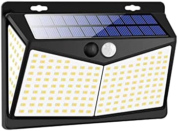 Елампрос светла на отворено, соларни светла со 208 LED, 3 режими на осветлување, агол широк 270 °, IP65 водоотпорна светлина со соларна енергија, супер светла （2packs）