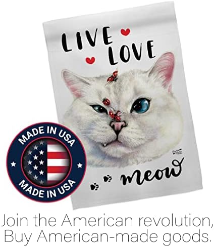 Анџелено наследство во живо Loveубов Meow House Flag 2 PCS пакет мачко маче расипано шепа крзно милениче природно фарма животно суштество декорација