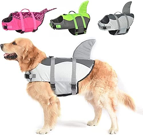 Metglad ајкула перка кучешка јакна, прилагодлива за прилагодување на миленичиња за пливање, PDF Floatation елек со висока рачка
