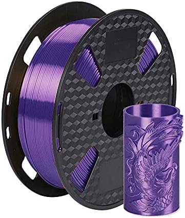 Silk темно виолетова пламен со филамент 1,75 mm 3D печатач 1kg 2.2lbs spool Violet Purple PLA 3D материјал за печатење сјај Свилен метал сјаен