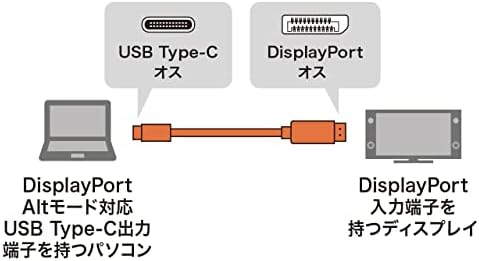 Sanwa Supply KC-ALCDP20 Type-C-DisplayPort Conversion Cable, 6,6 стапки, 4K 60Hz, црно