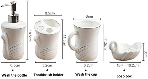 Бања 5 парчиња чаша за гаргара Поставете креативни керамички додатоци за бања Поставете уста за миење садови за четкичка за заби, држач