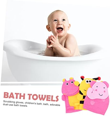 Исцелите чистење ракавици чистење крпи за мали деца за миење на телото бања сунѓери за туш 3 парчиња кидна бања ексфолијатор бебе