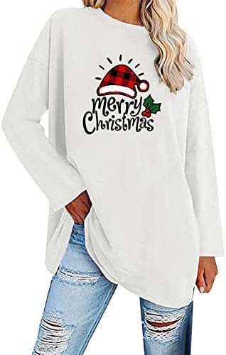 Женска среќна Божиќна маица Смешни графички маички за елка празник снежен човек на благодарноста подарок пад на врвовите