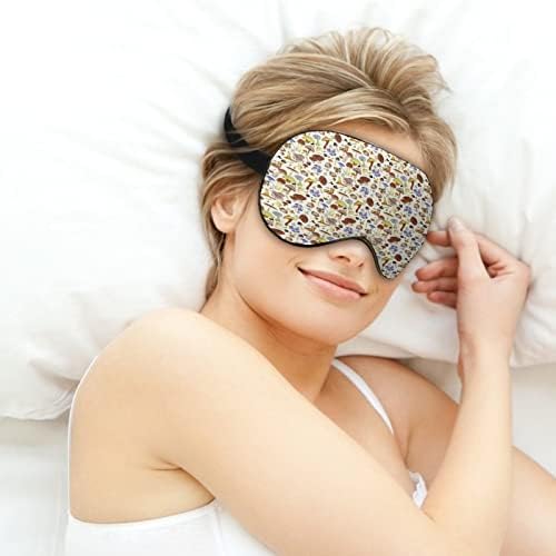 Различни печурки кои спијат слепи маска со слатка сенка на очите со прилагодлива лента за жени мажи ноќ
