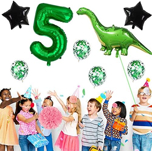 Каваилај диносаурус тематски 5 -ти роденденски балони Диносаурус роденденски балони umамбо диносаурус фолија балони 32 инчи темно