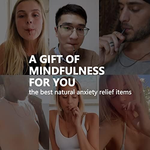 Spiritevo Mind Angistence Dathing ѓердан и свирче со два силни ланци и кадифена торба за олеснување на стресот, подароци за медитација,