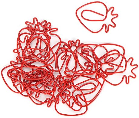 Симпатични клипови за хартија, белешки клипови Симпатични црвени јагоди обликуваат канцелариски материјал мини хартиени клипови за хартија