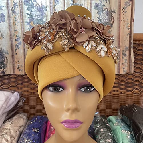 Женска турбанска капа, нигерија геле headties hijab headband aso oke african headtie auto gele headgear geads head party headpiece