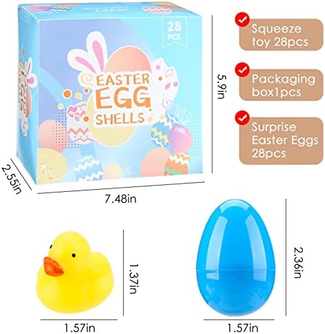 28 п.п. Мочи Склива играчки исполнети Велигденски јајца, каваи стрес -олеснувач играчки играчки за деца Велигденски јајца, полнила
