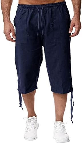 Lldyyds Постелни шорцеви за мажи џогери работат јога панталони тесни товарни панталони опуштени вклопувани панталони за плажа, обични