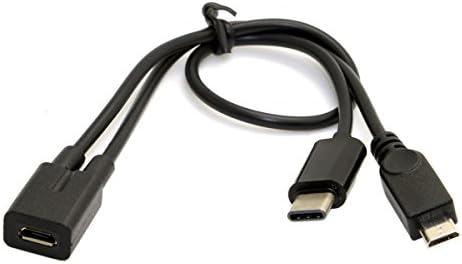 JSER Микро USB Женски НА USB-C Тип C USB 3.1 &засилувач; Микро USB Машки Сплитер Продолжување На Полнење Кабел